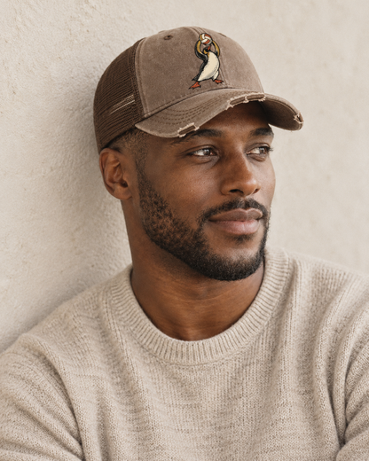 Model wearing the cap