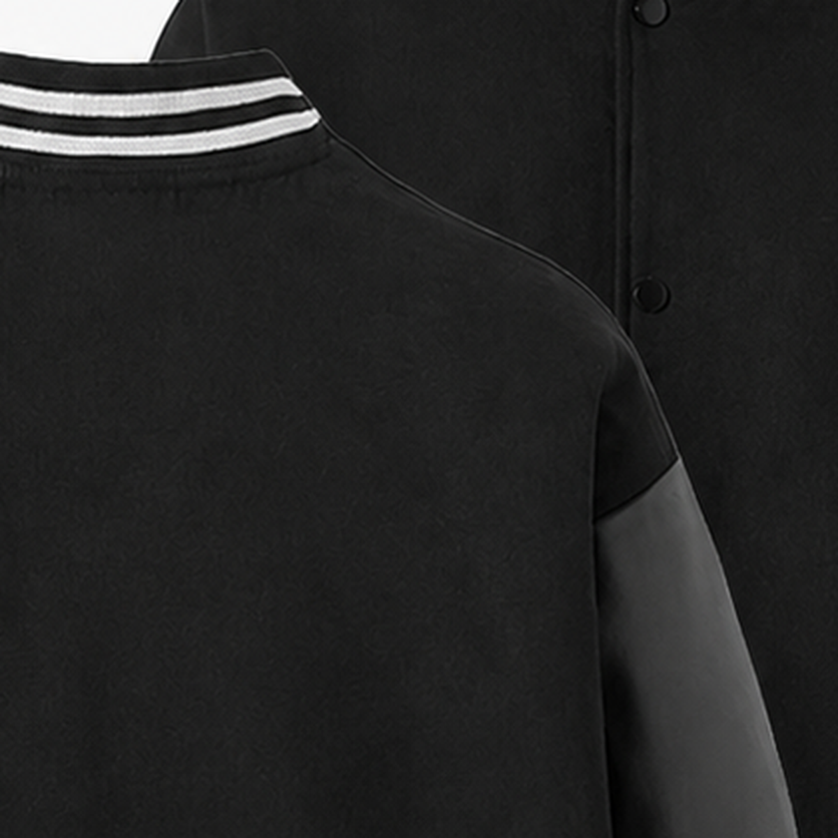 Persian Lion Arch Baseball Jacket – black fabric close-up