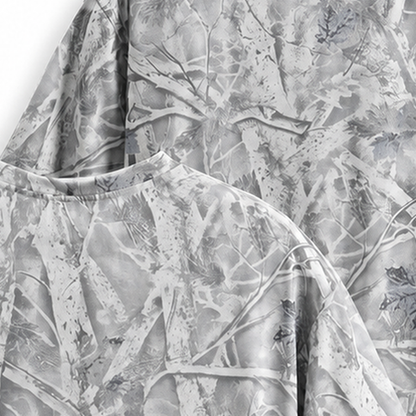 Persian Lion Arch Camo T-Shirt – light-gray fabric close-up