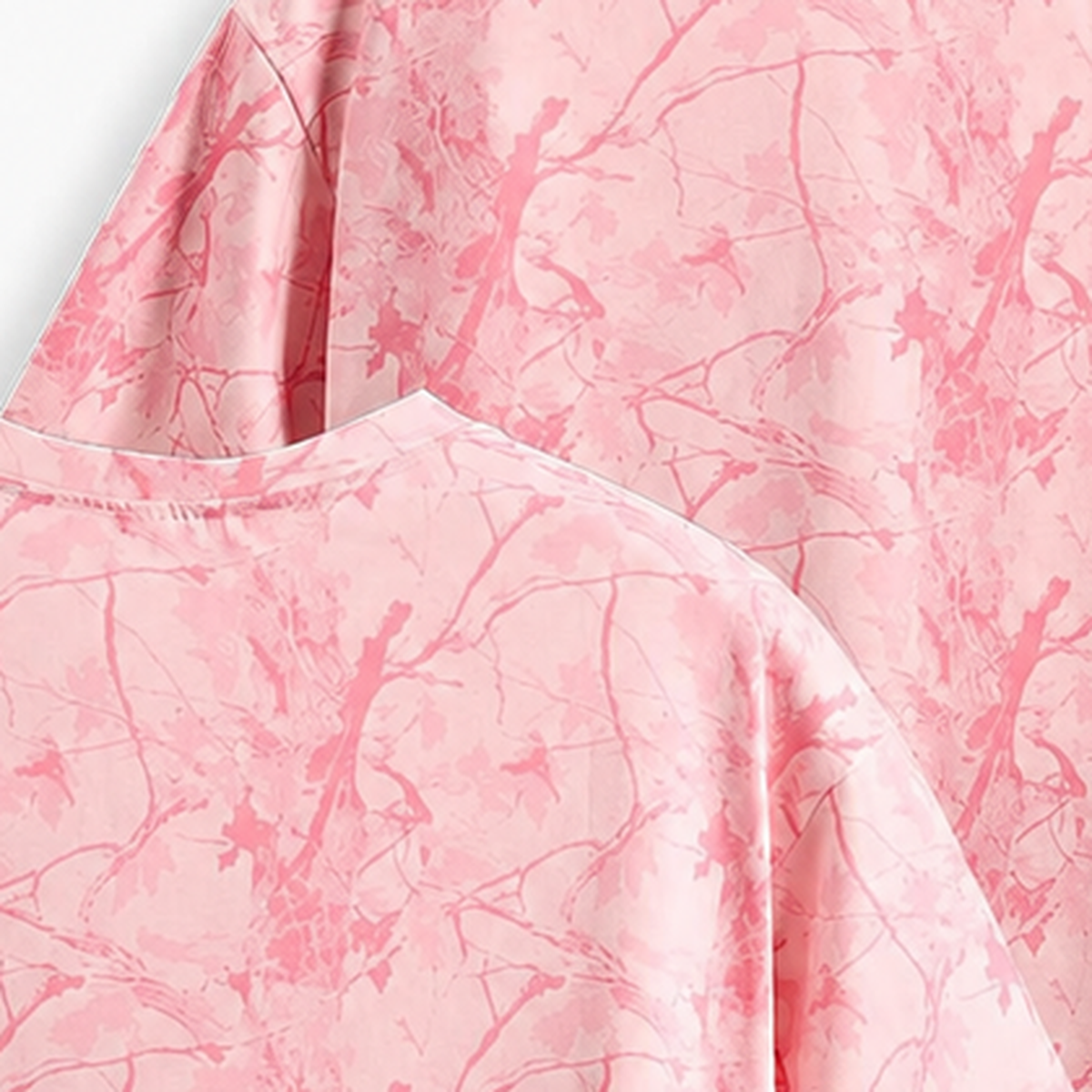 Persian Lion Arch Camo T-Shirt – pink fabric close-up