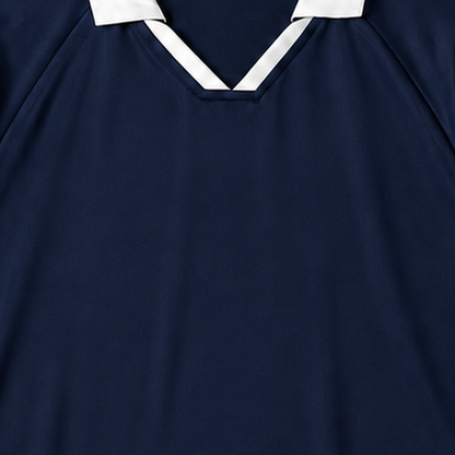 Persian Lion Arch Collar Jersey – navy fabric close-up
