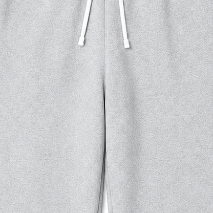 Persian Lion Arch Fleece Sweatpants – light-gray fabric close-up