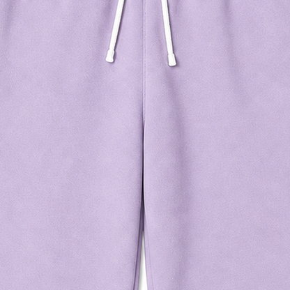 Persian Lion Arch Fleece Sweatpants – light-purple fabric close-up