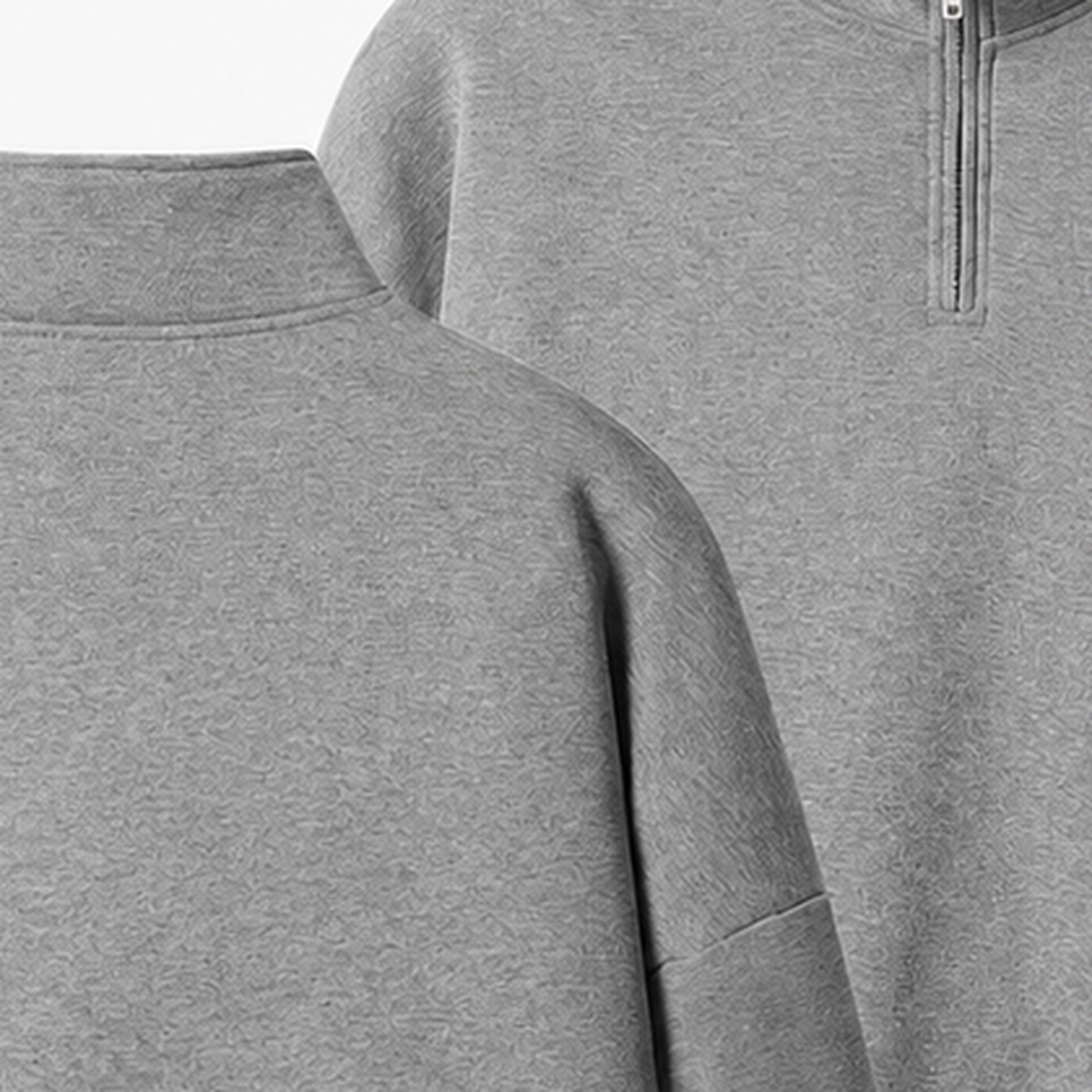 Persian Lion Arch Half-Zip Fleece Sweatshirt – dark-gray fabric close-up