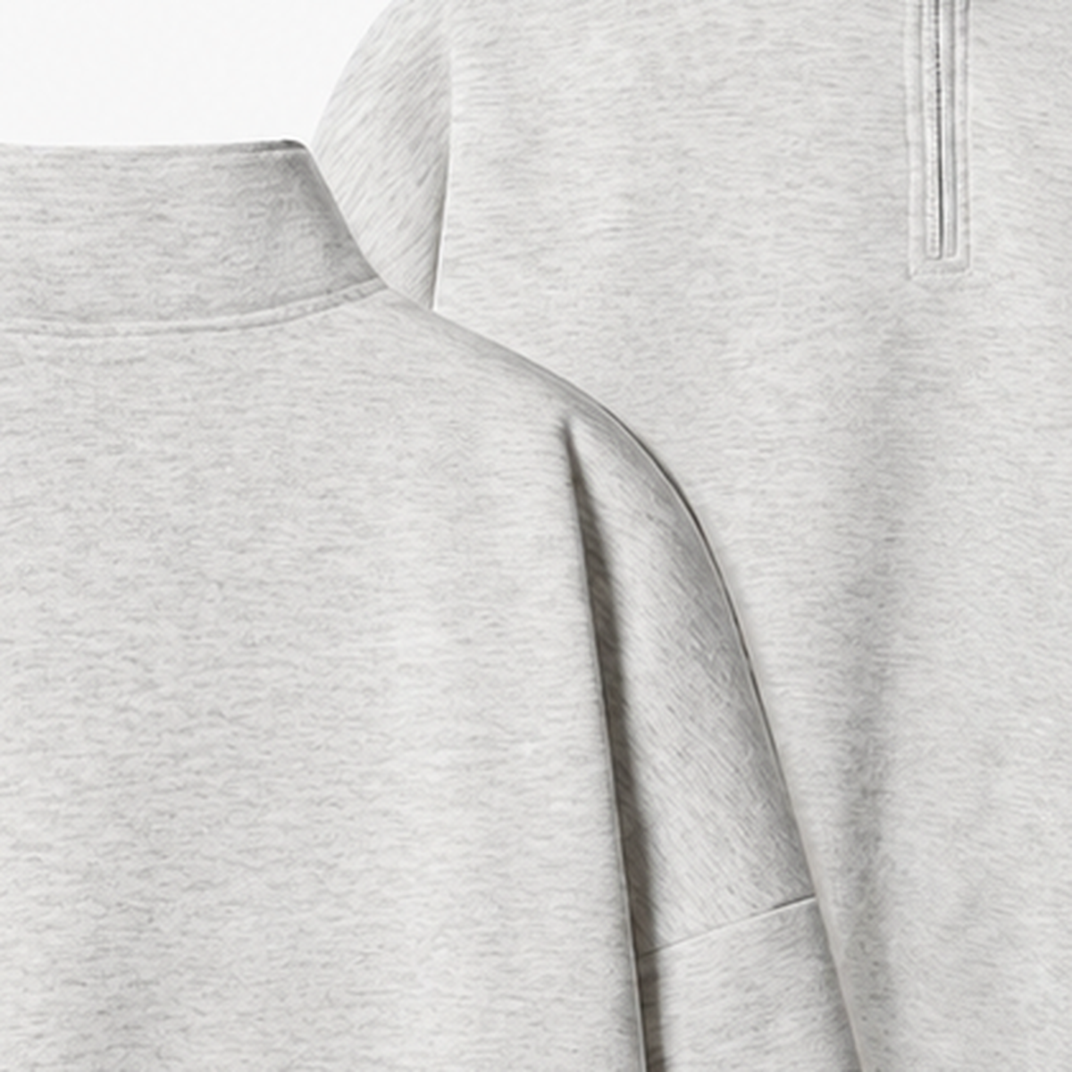 Persian Lion Arch Half-Zip Fleece Sweatshirt – light-gray fabric close-up