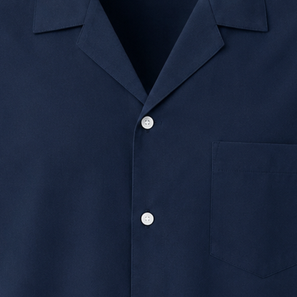 Persian Lion Arch Hawaiian Shirt – navy fabric close-up