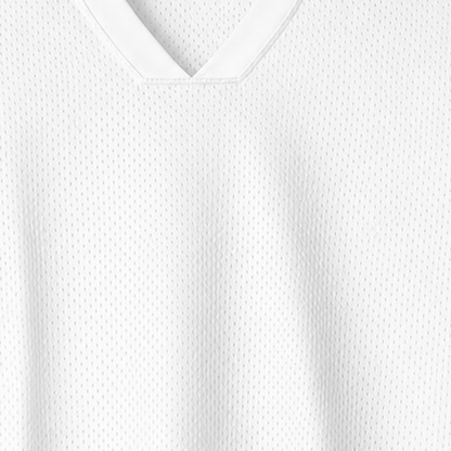 Persian Lion Arch Mesh Jersey – white fabric close-up