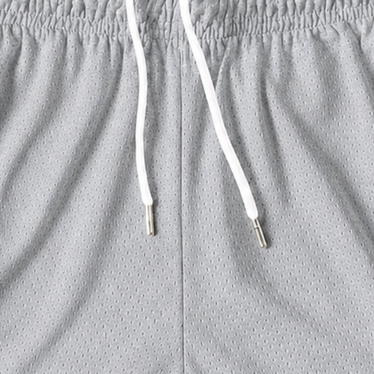 Persian Lion Arch Mesh Shorts – grey fabric close-up