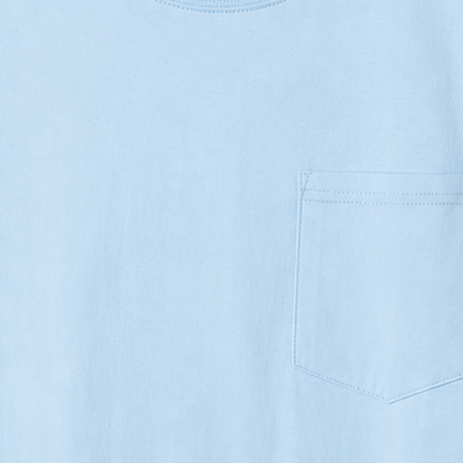 Persian Lion Arch Pocket T-Shirt – light-blue fabric close-up