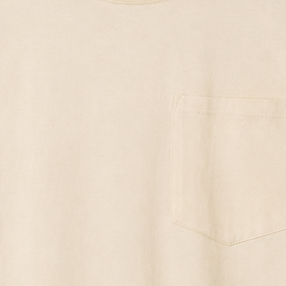 Persian Lion Arch Pocket T-Shirt – oatmeal fabric close-up