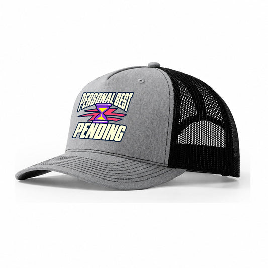 Personal Best Pending 90S Running Clubs Trucker Hat – Sport Grey Black