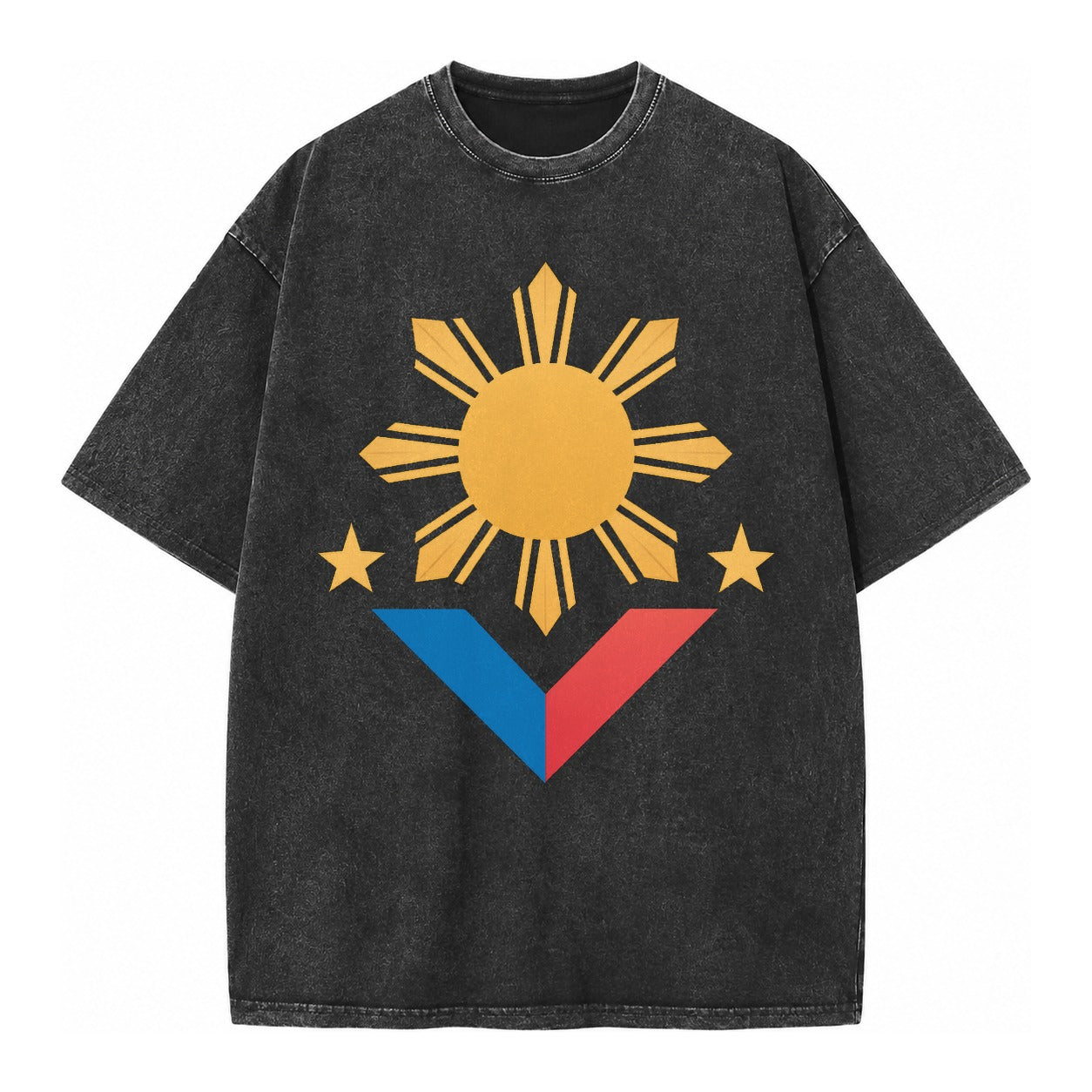 Philippines Flag Sun And Vintage T-shirt – Black