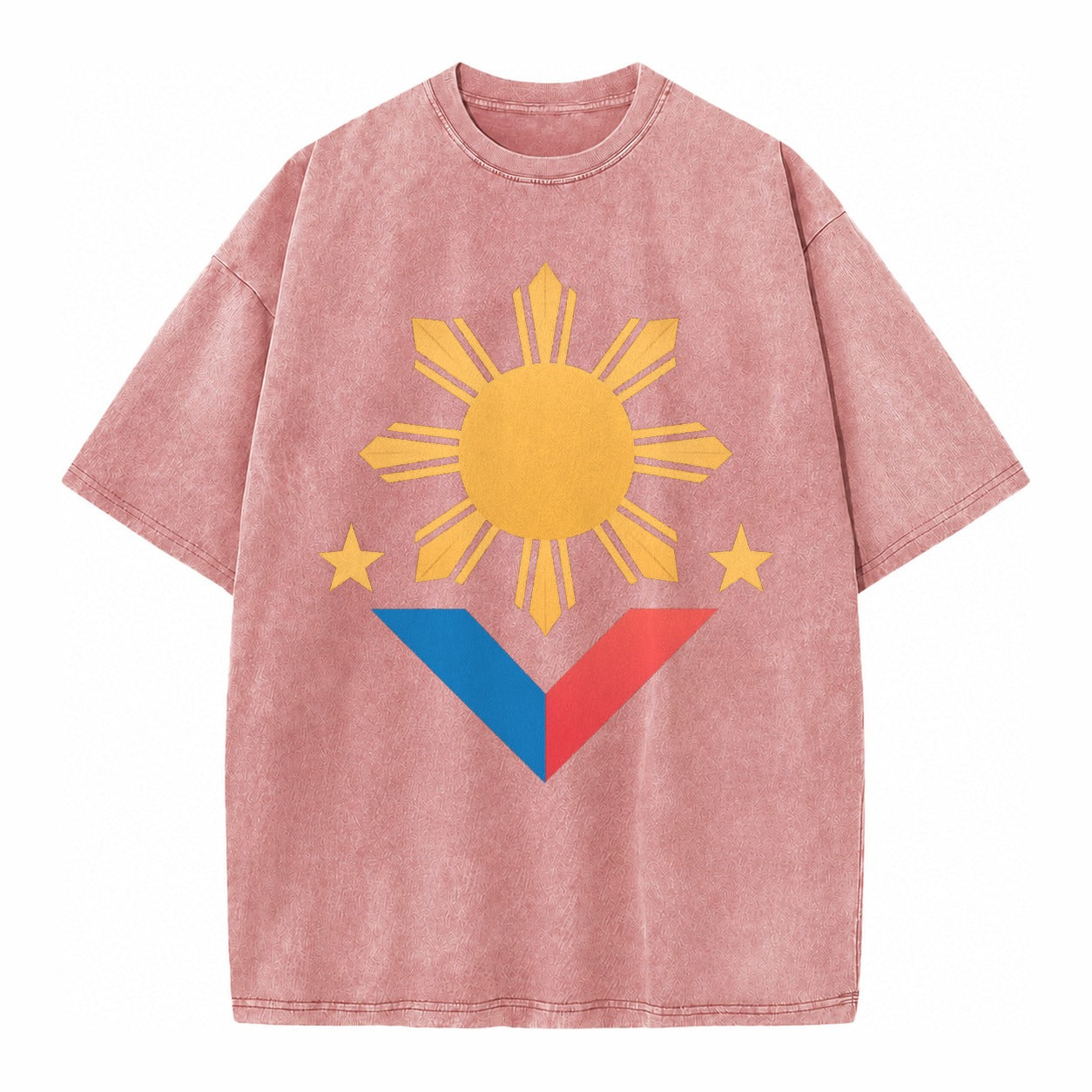 Philippines Flag Sun And Vintage T-shirt – Dusty Rose(Rose)