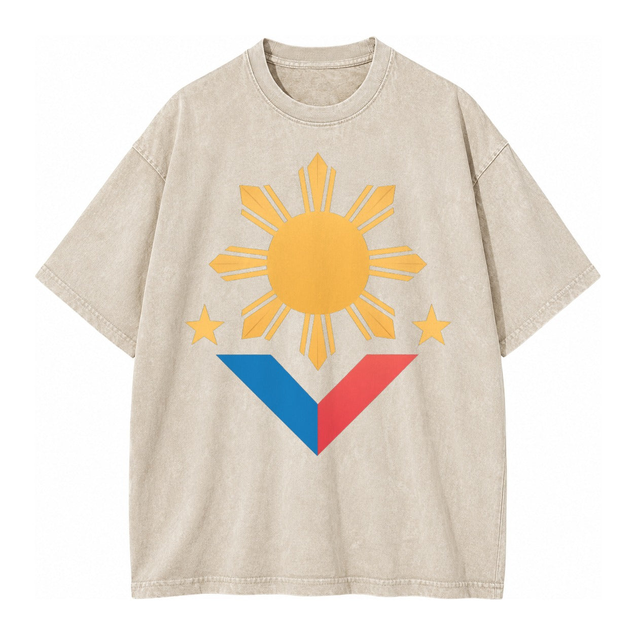 Philippines Flag Sun And Vintage T-shirt – Off White