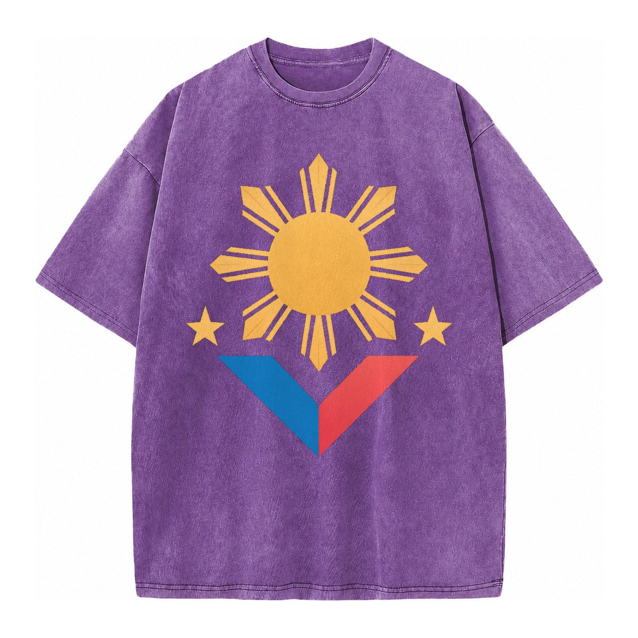 Philippines Flag Sun And Vintage T-shirt – Purple