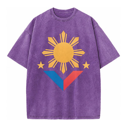 Philippines Flag Sun And Vintage T-shirt – Purple