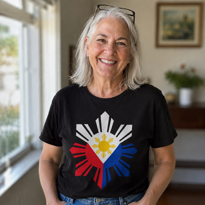 Philippines Iconic Sun And Stars Classic T-shirt – studio model photo