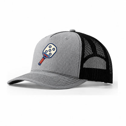 Pickleball Paddle Tiny Solo Marks Trucker Hat – Sport Grey Black