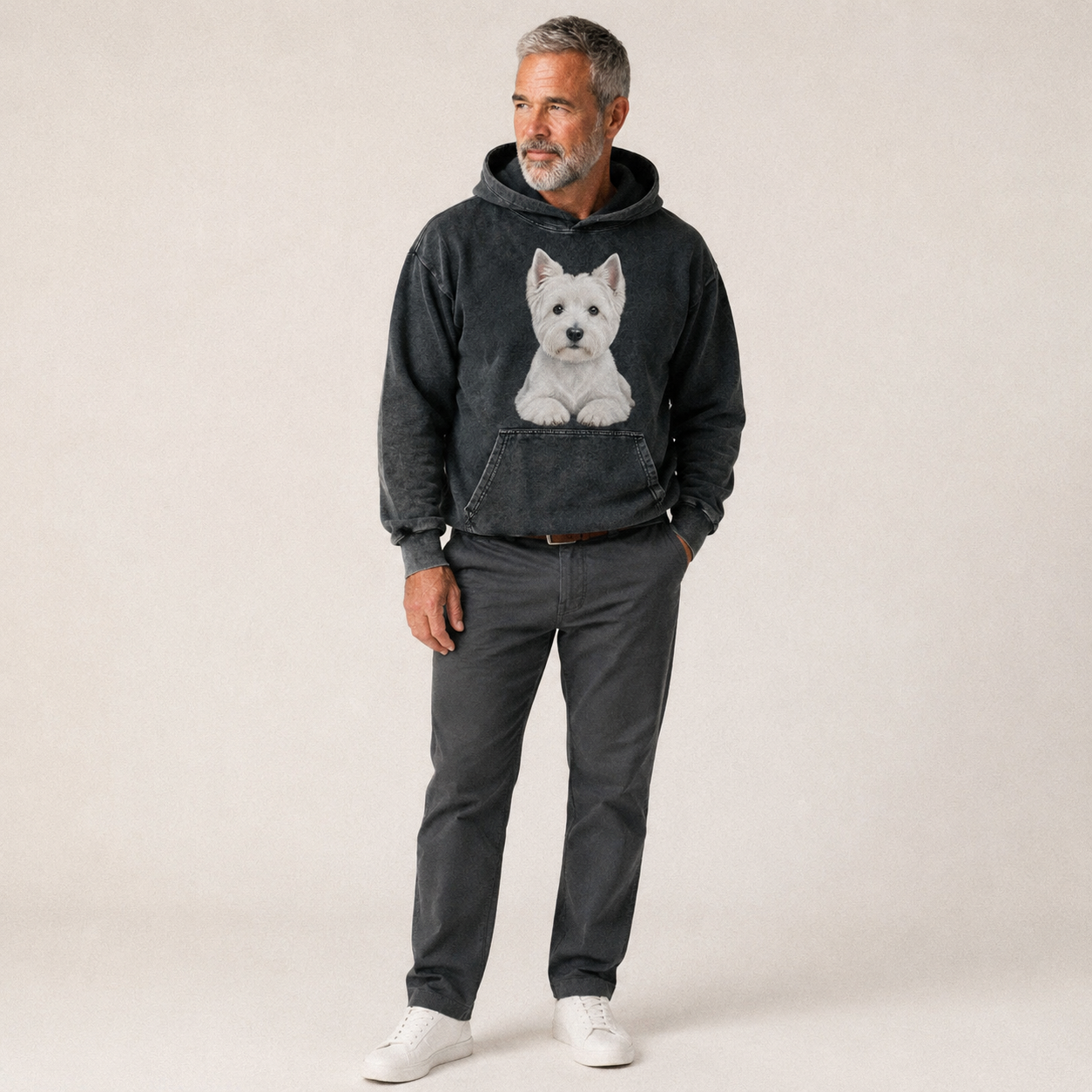 Pickleball Vintage Washed Hoodie – studio model photo