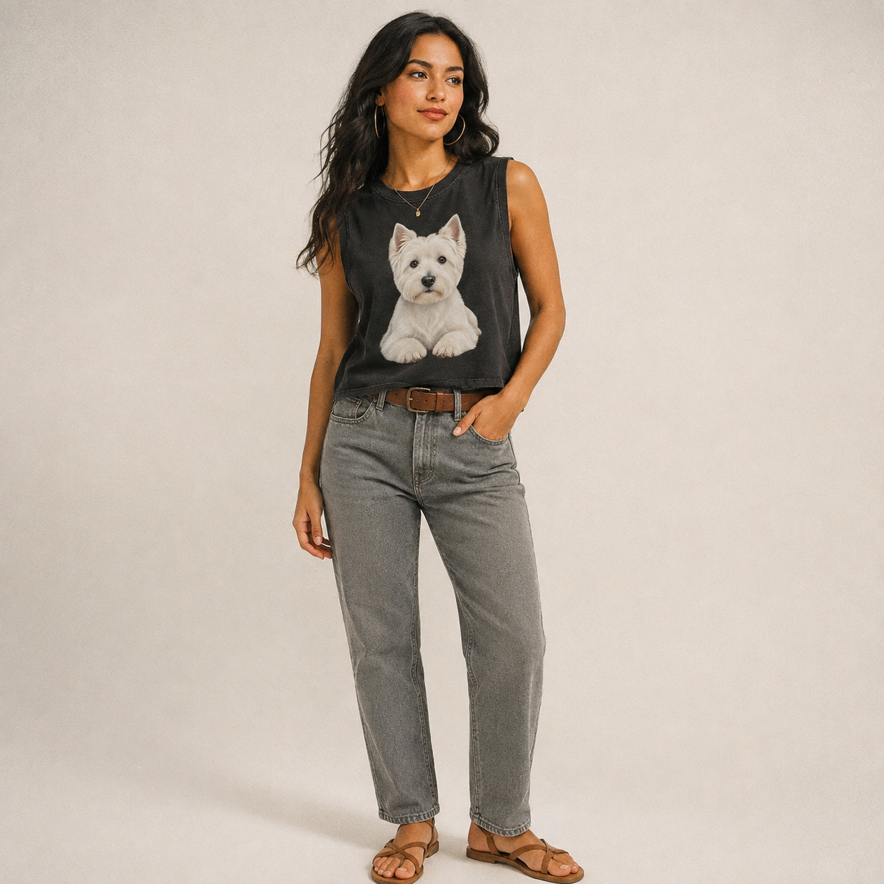 Pickleball Vintage Washed Tank – studio model photo
