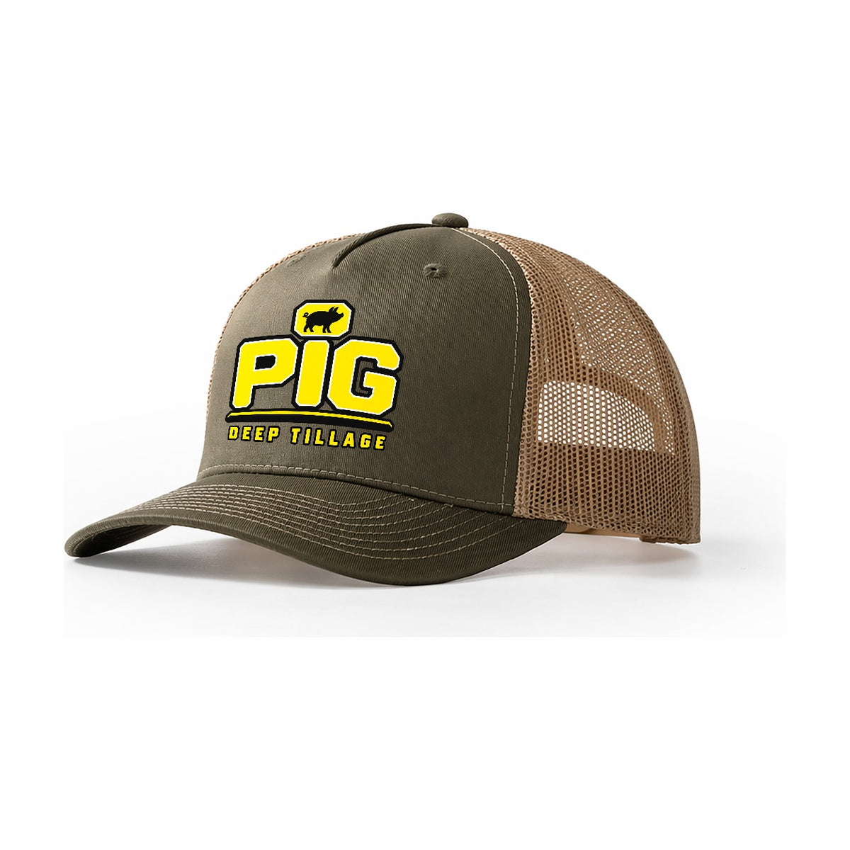 Pig Deep Tillage Heavy Duty Trucker Hat – Olive Khaki