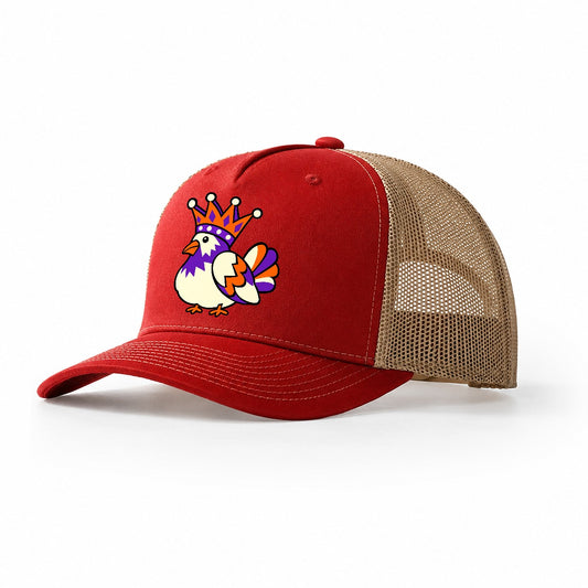 Pigeon With A Crown Crazy Styles Trucker Hat – Red Khaki