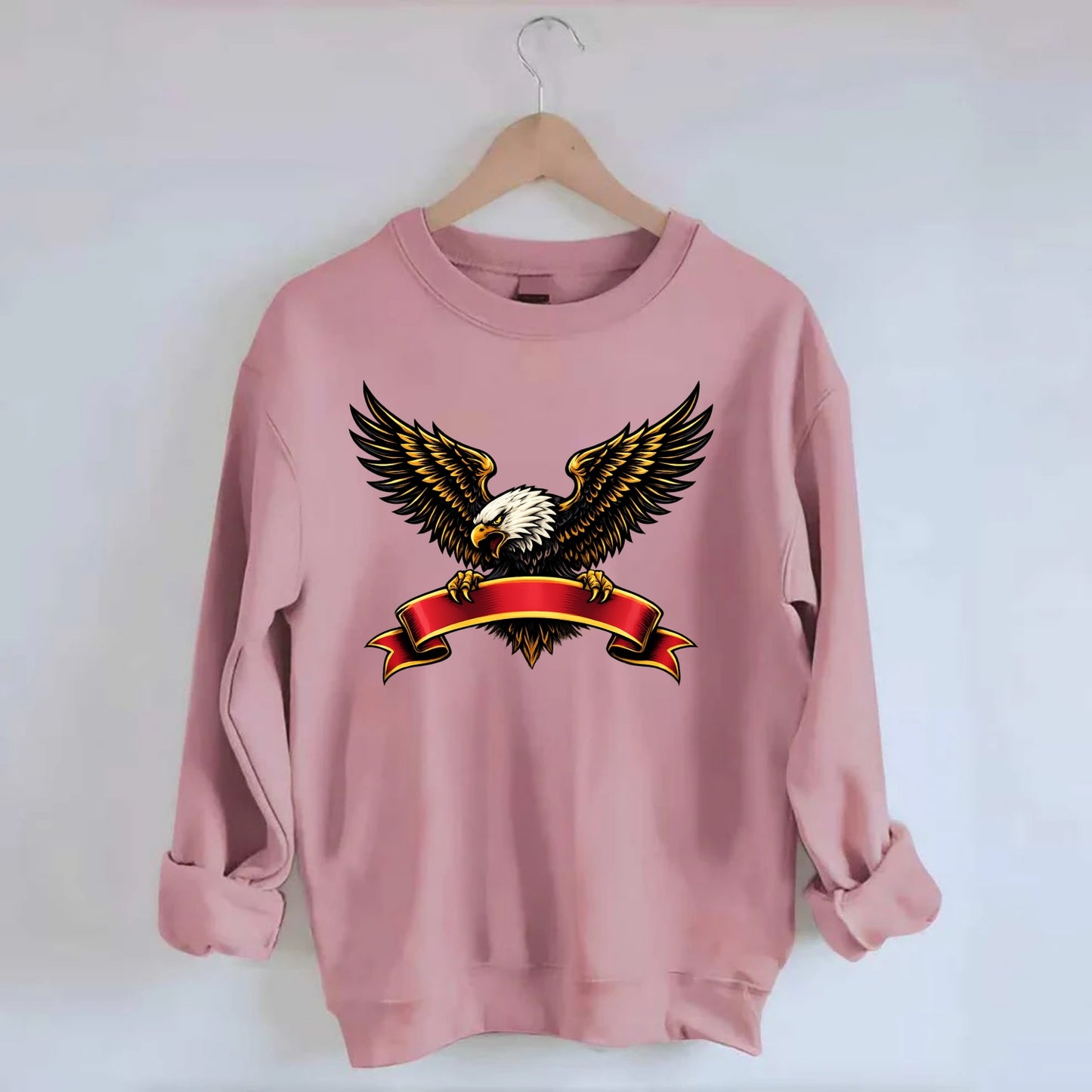 Eagle Banner - Crewneck Sweatshirt - pink