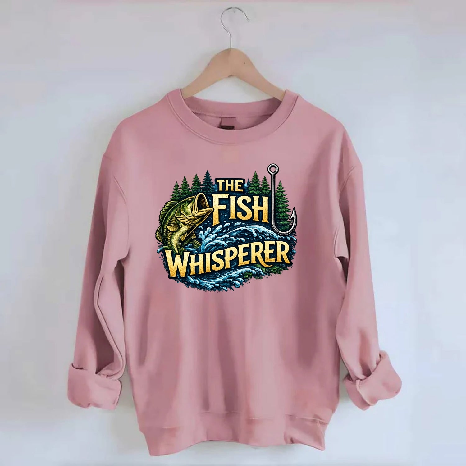 Fish Whisperer - Crewneck Sweatshirt - pink