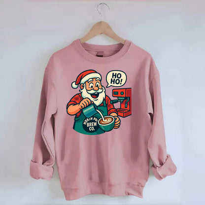 Santa Barista - Crewneck Sweatshirt - pink