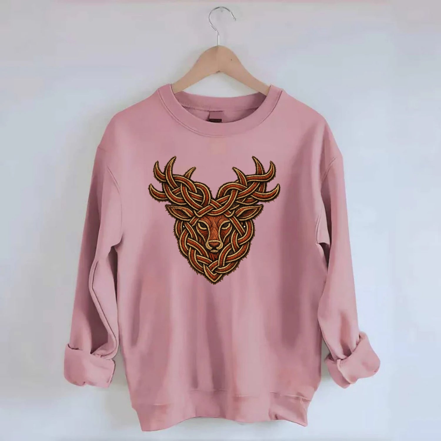 Stag Knot - Crewneck Sweatshirt - pink