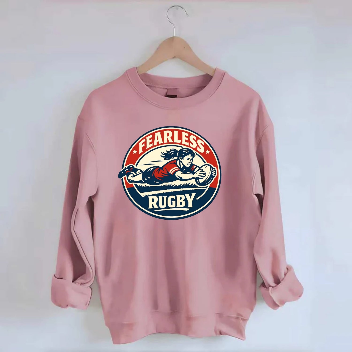 Fearless Try Scorer Emblem - Crewneck Sweatshirt - pink