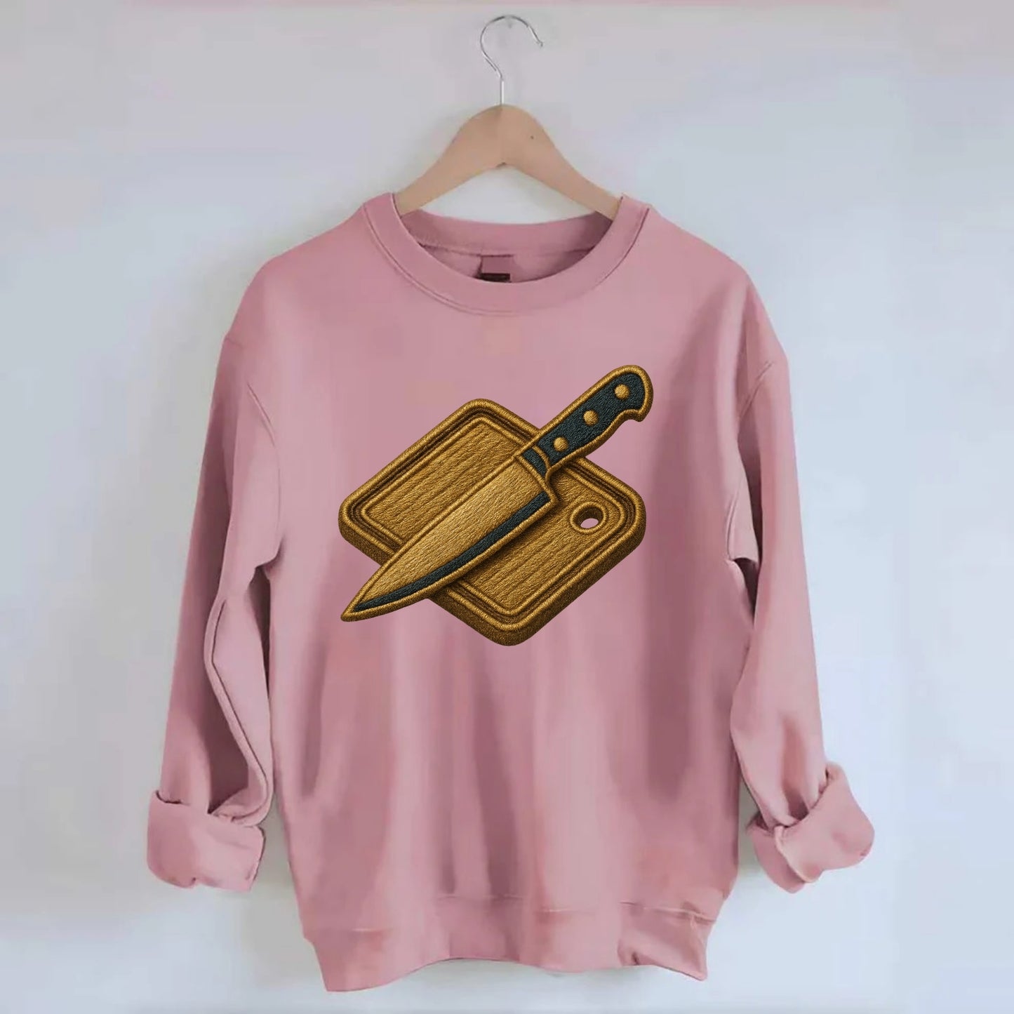 Chef knife with cutting board - culinary enthusiast - Crewneck Sweatshirt - pink