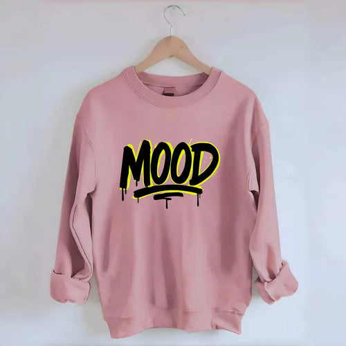 Bold typography design - MOOD - current state, feeling it - Crewneck Sweatshirt