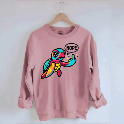 baby sea turtle swimming gracefully, one flipper extended sassily - Crewneck Sweatshirt - pink