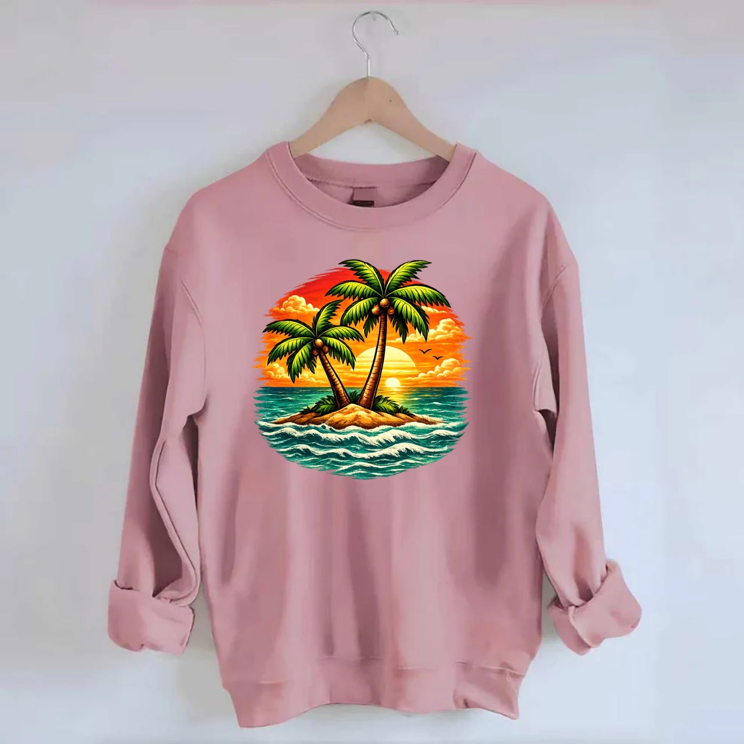 Tropical Island - Crewneck Sweatshirt - pink