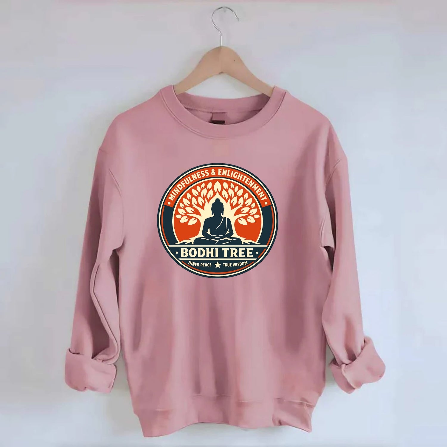 Zen Harmony Emblem - Crewneck Sweatshirt - pink