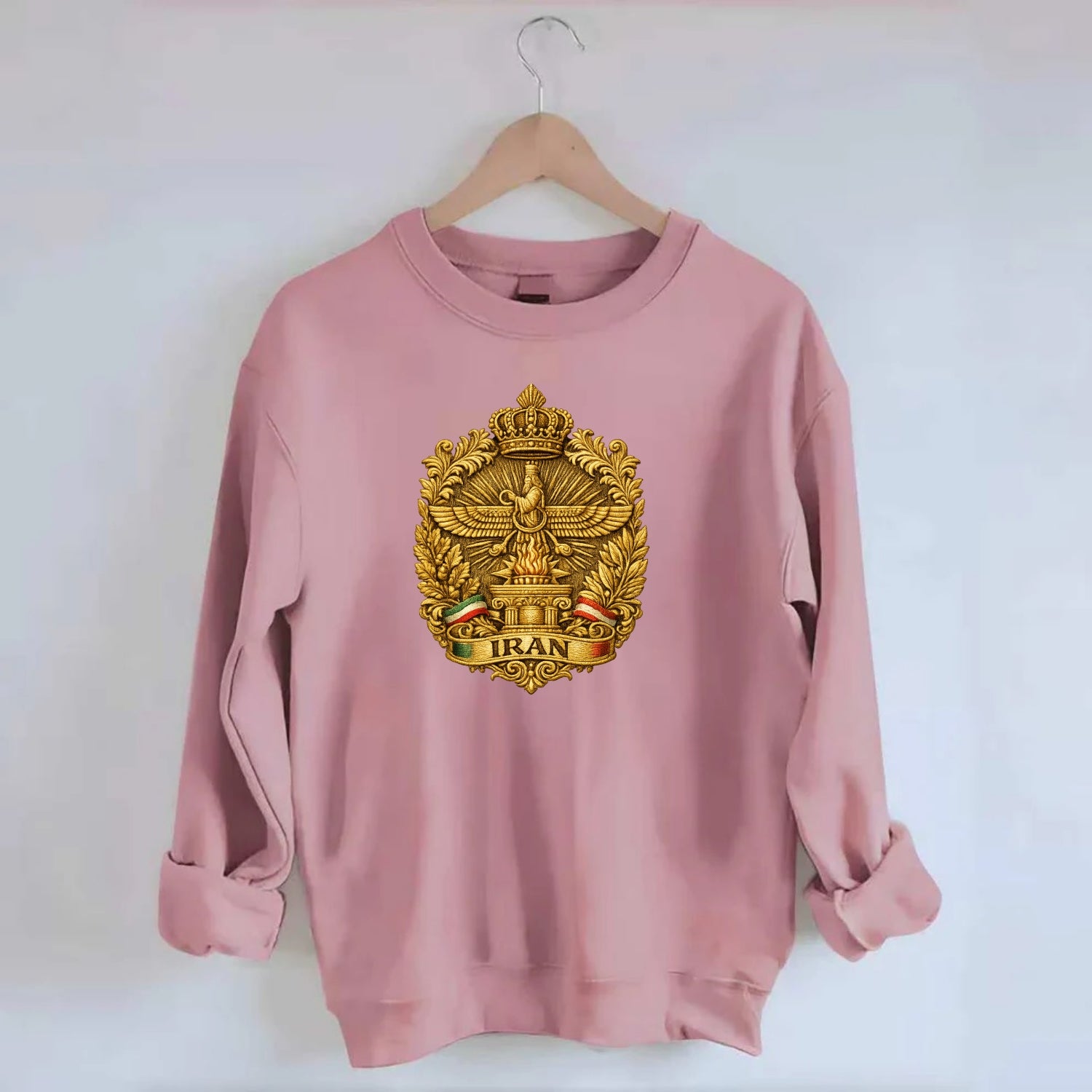 Iran Fire Temple Emblem - Crewneck Sweatshirt - pink