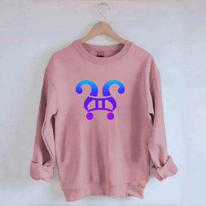 CURIOUS TWINS | Twin question marks | Endless curiosity | Seeking answers | - Crewneck Sweatshirt - pink