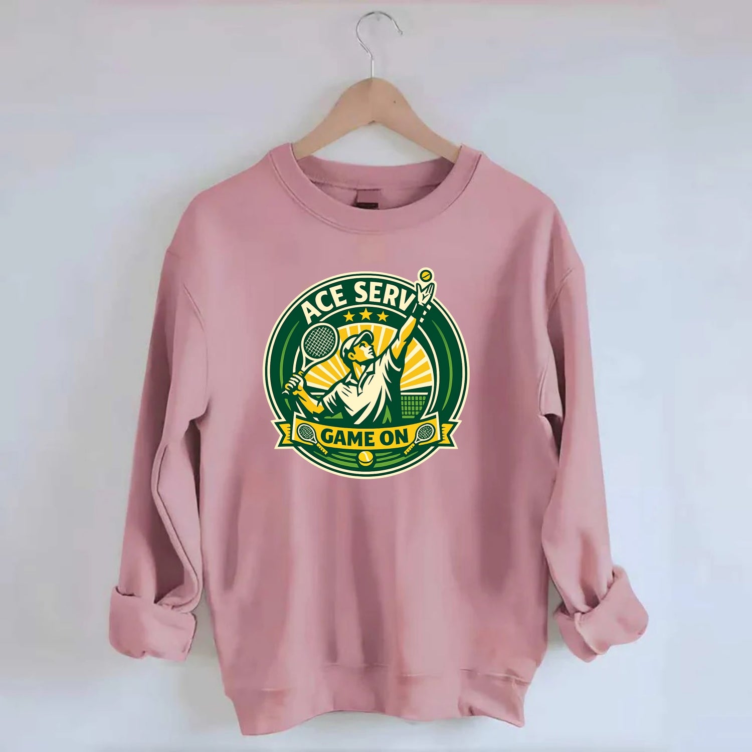 Serving Ace Emblem - Crewneck Sweatshirt - pink