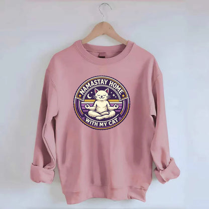 Zen Feline Retreat - Crewneck Sweatshirt - pink