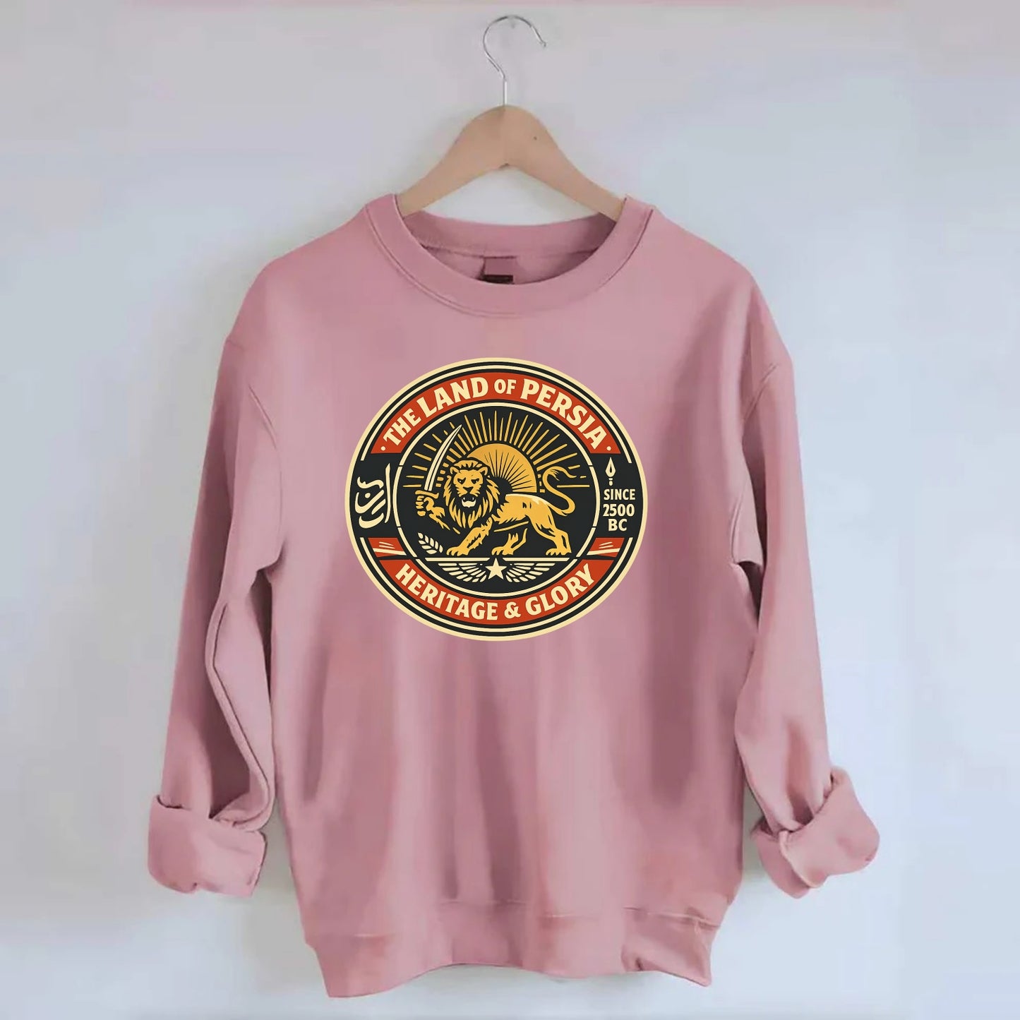 Iranian Heritage Emblem - Crewneck Sweatshirt - pink