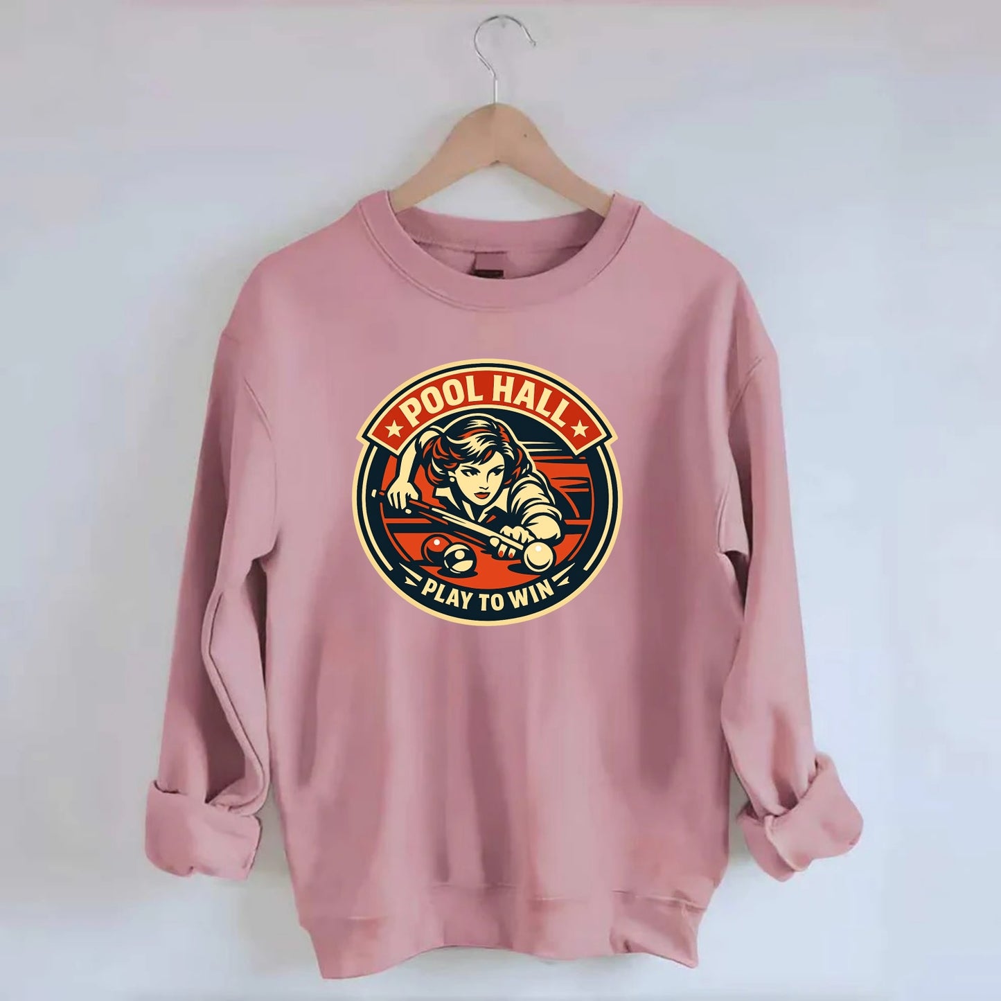 Cue Queen Emblem - Crewneck Sweatshirt - pink