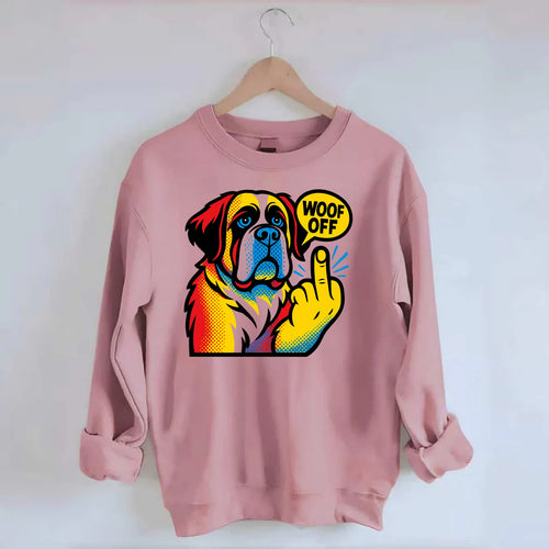 Saint Bernard with gentle giant face and droopy jowls, huge paw raised - Crewneck Sweatshirt