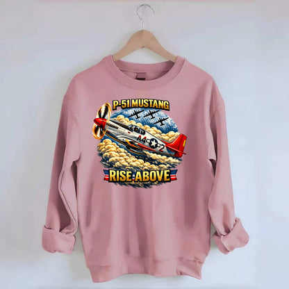 P 51 Mustang Rise Above - Crewneck Sweatshirt - pink