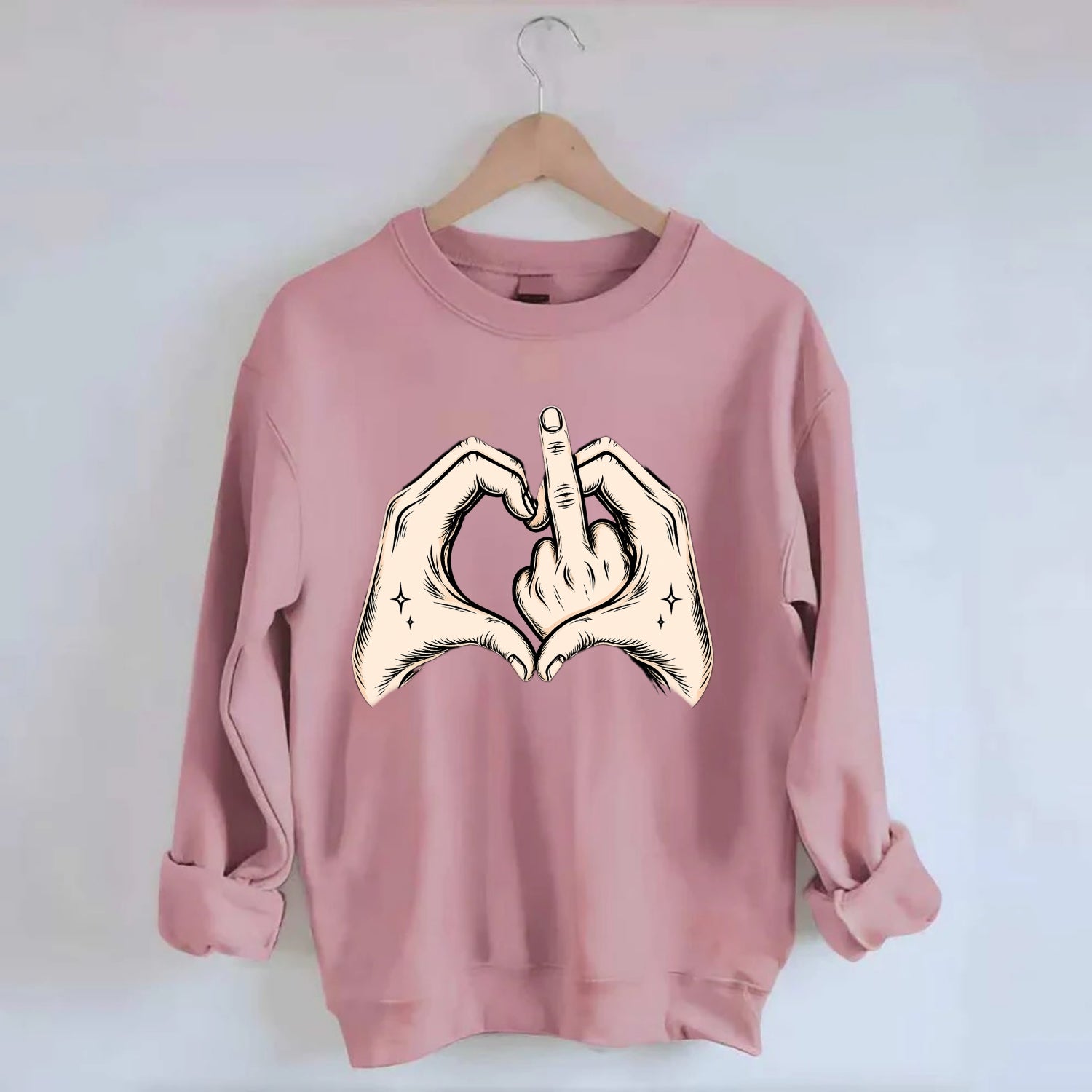 Love You Symbol - Crewneck Sweatshirt - pink