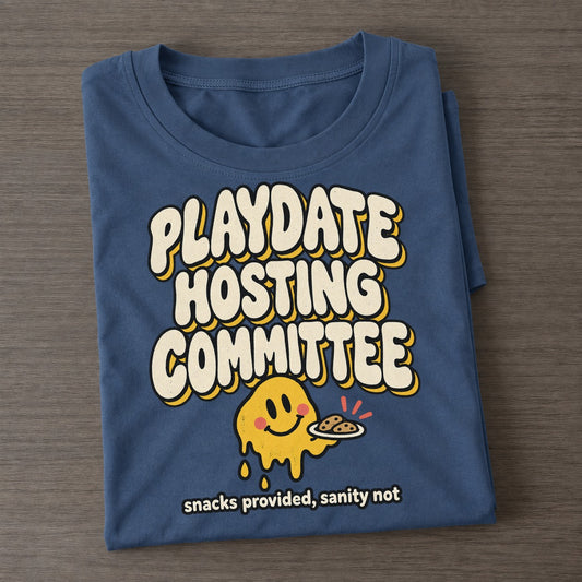 Playdate Hosts Running On Fumes Club Classic T-shirt – Twilight Navy