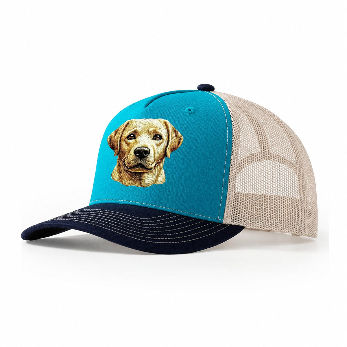 Labrador Retriever Trucker Hat – Teal Navy