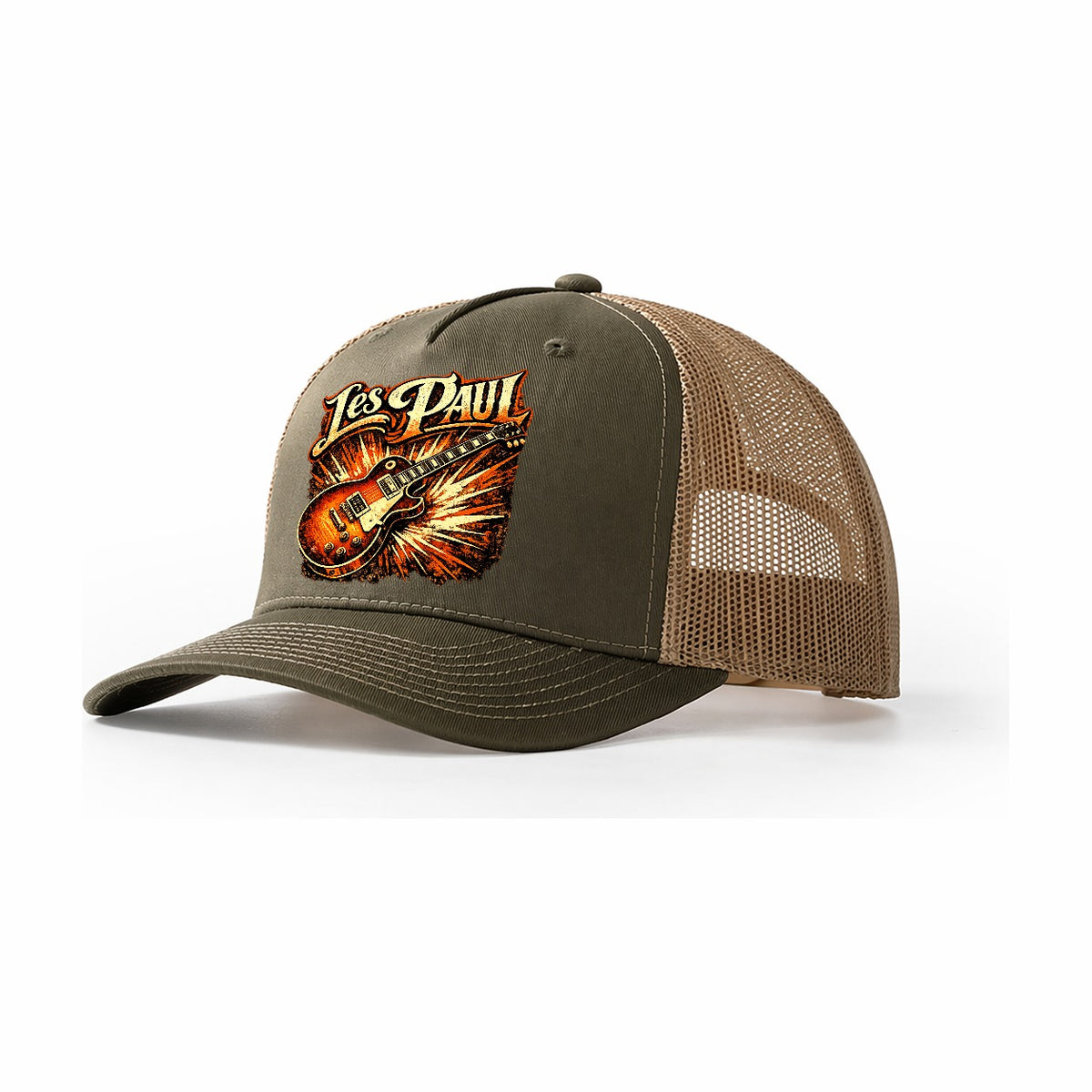Classic Electric Guitar Trucker Hat – Olive Khaki