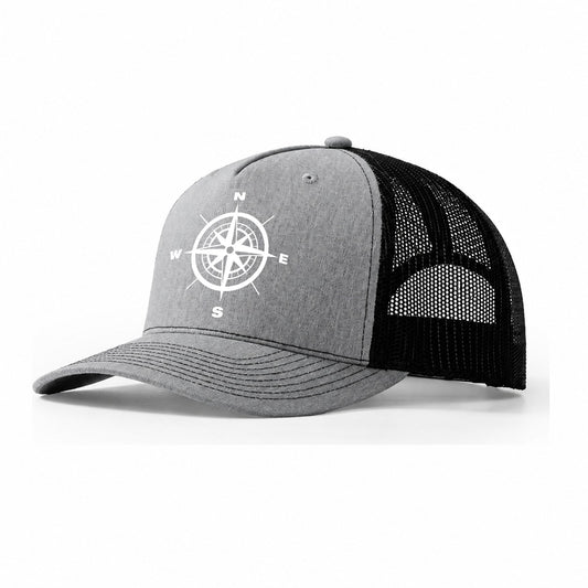 Navigate Your Path Compass Trucker Hat – Sport Grey Black