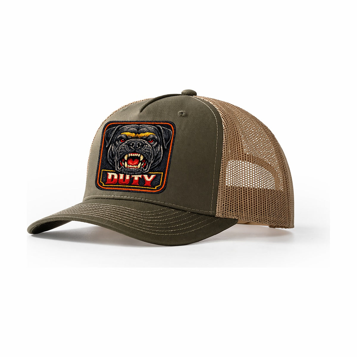 Bullmastiff Duty Badge Trucker Hat – Olive Khaki